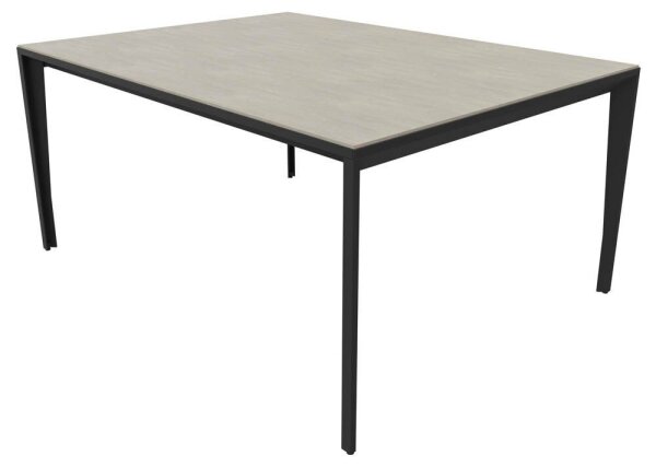 Quadrifoglio Konferenztisch X5 beton rechteckig, Vierkantrohr grau, 160,0 x 120,0 x 75,0 cm
