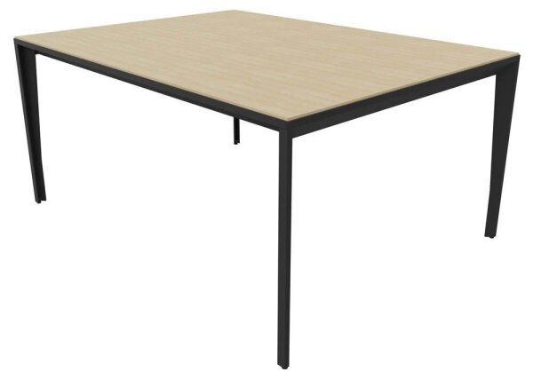 Quadrifoglio Konferenztisch X5 eiche rechteckig, Vierkantrohr grau, 160,0 x 120,0 x 75,0 cm