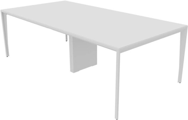 Quadrifoglio Konferenztisch X5 weiß rechteckig, 4-Fuß-Gestell weiß, 240,0 x 120,0 x 75,0 cm