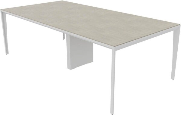 Quadrifoglio Konferenztisch X5 beton rechteckig, 4-Fuß-Gestell weiß, 240,0 x 120,0 x 75,0 cm