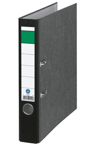 Grüner Balken Ordner schwarz Karton 5,0 cm DIN A4, 25 St.