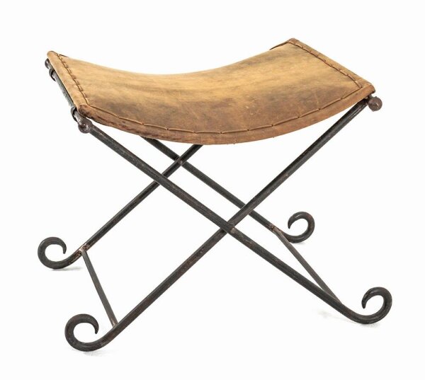 HAKU Möbel Wohnzimmer-Hocker 15957 erdbraun Leder, 1 St.