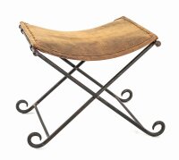 HAKU Möbel Wohnzimmer-Hocker 15957 erdbraun Leder, 1...