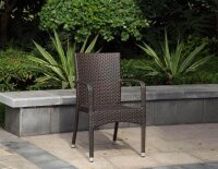 Garden Pleasure Gartenstühle mit Armlehnen LONDON coffee, Metall, 2 St.