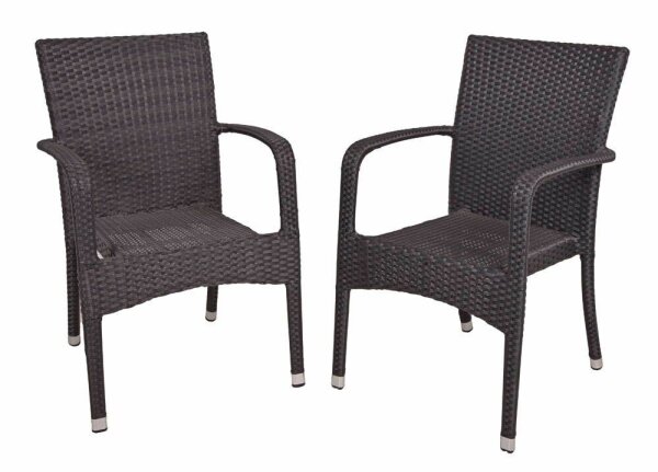 Garden Pleasure Gartenstühle mit Armlehnen LONDON schwarz, Metall, 2 St.