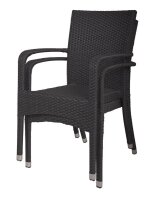 Garden Pleasure Gartenstühle mit Armlehnen LONDON schwarz, Metall, 2 St.