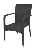 Garden Pleasure Gartenstühle mit Armlehnen LONDON schwarz, Metall, 2 St.