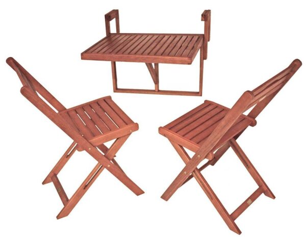 Garden Pleasure Sitzgruppe BERKLEY, braun Holz, 3-teilig