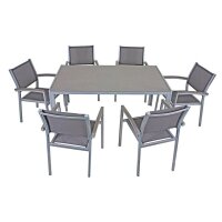 Garden Pleasure Sitzgruppe GRACE, grau Kunststoff,...