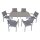 Garden Pleasure Sitzgruppe GRACE, grau Kunststoff, Metall, 7-teilig