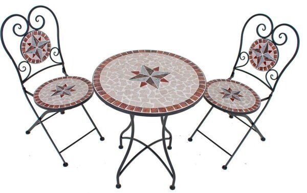Garden Pleasure Sitzgruppe AMARILLO, braun Keramik, Metall, 3-teilig