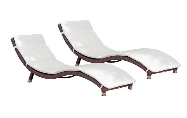 Garden Pleasure Sonnenliegen CARACAS braun Aluminium 2 St.  ( 970139-4 )