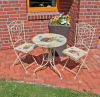 Garden Pleasure Sitzgruppe FLORAL, weiß Metall,...