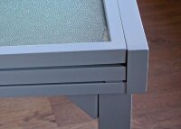 Garden Pleasure Gartentisch LOLA grau quadratisch 90,0 x 90,0 / 180,0 x 75,0 cm