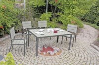 Garden Pleasure Sitzgruppe OLIVIA, schwarz Kunststoff, Metall, 7-teilig