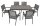 Garden Pleasure Sitzgruppe OLIVIA, schwarz Kunststoff, Metall, 7-teilig