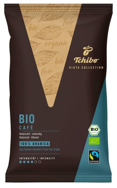 Tchibo VISTA CAFÈ Bio-Kaffee, gemahlen, Arabicabohnen kräftig, 500 g