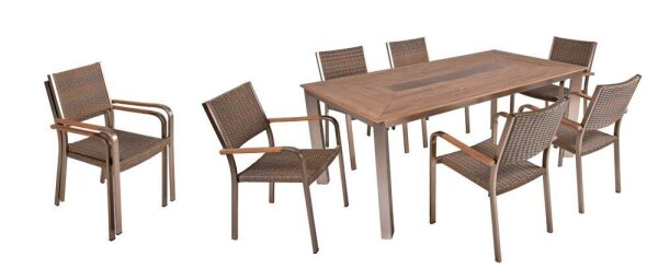Garden Pleasure Sitzgruppe FLORENCE, silber Kunststoff, Metall, 9-teilig  ( 305267-8 )