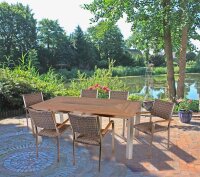 Garden Pleasure Sitzgruppe FLORENCE, silber Kunststoff, Metall, 9-teilig  ( 305267-8 )