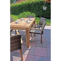 Garden Pleasure Gartentisch TOPKEA braun rechteckig 90,0 x 180,0 x 77,0 cm