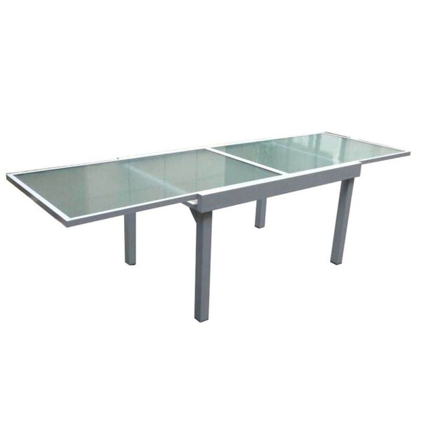 Garden Pleasure Gartentisch LOLA grau rechteckig 90,0 x 135,0 / 270,0 x 75,0 cm