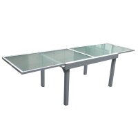Garden Pleasure Gartentisch LOLA grau rechteckig 90,0 x 135,0 / 270,0 x 75,0 cm