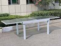 Garden Pleasure Gartentisch LOLA grau rechteckig 90,0 x 135,0 / 270,0 x 75,0 cm