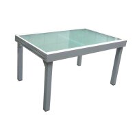 Garden Pleasure Gartentisch LOLA grau rechteckig 90,0 x 135,0 / 270,0 x 75,0 cm