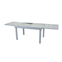 Garden Pleasure Gartentisch LOLA grau rechteckig 90,0 x 135,0 / 270,0 x 75,0 cm