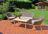 Garden Pleasure Sitzgruppe PUEBLO, natur Kunststoff, Holz, 4-teilig