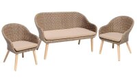 Garden Pleasure Sitzgruppe PUEBLO, natur Kunststoff, Holz, 4-teilig