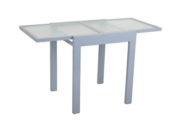 Garden Pleasure Gartentisch LOLA grau quadratisch 65,0 x 65,0 / 130,0 x 75,0 cm