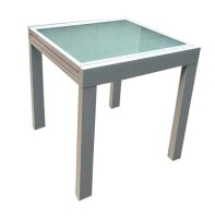 Garden Pleasure Gartentisch LOLA grau quadratisch 65,0 x 65,0 / 130,0 x 75,0 cm