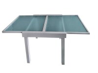 Garden Pleasure Gartentisch LOLA grau quadratisch 65,0 x 65,0 / 130,0 x 75,0 cm