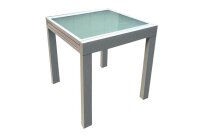 Garden Pleasure Gartentisch LOLA grau quadratisch 65,0 x 65,0 / 130,0 x 75,0 cm