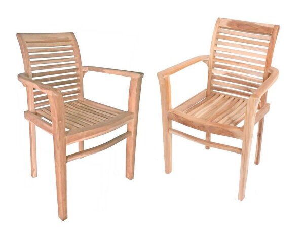 Garden Pleasure Gartenstühle mit Armlehnen JAVA braun, 2 St.