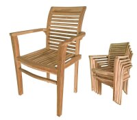 Garden Pleasure Gartenstühle mit Armlehnen JAVA braun, 2 St.