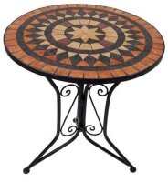 Garden Pleasure Sitzgruppe PULAR, schwarz Keramik, Metall, 3-teilig