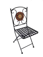 Garden Pleasure Sitzgruppe PULAR, schwarz Keramik, Metall, 3-teilig
