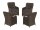 Garden Pleasure Gartenstühle mit Armlehnen BORDEAUX nelkenbraun, Metall, 4 St.