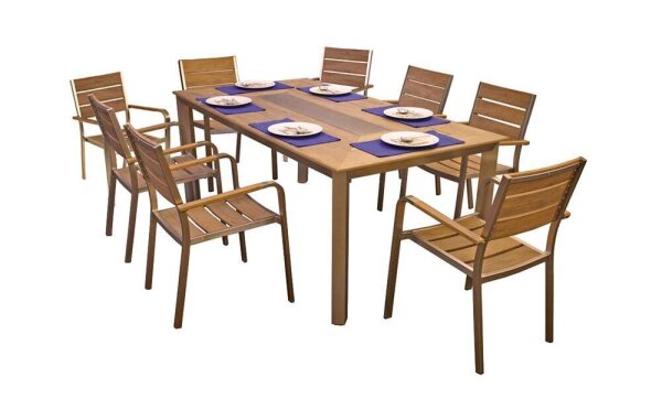 Garden Pleasure Sitzgruppe FLORENCE, silber Kunststoff, Metall, 9-teilig