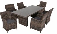Garden Pleasure Sitzgruppe BORDEAUX, braun Kunststoff,...