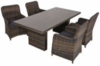 Garden Pleasure Sitzgruppe BORDEAUX, braun Kunststoff, Metall, 7-teilig