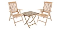 Garden Pleasure Sitzgruppe JAVA, natur Holz, 3-teilig