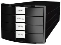 HAN Schubladenbox Impuls  schwarz 1012-13D, DIN A4 mit 4...