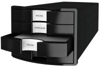 HAN Schubladenbox Impuls  schwarz 1012-13D, DIN A4 mit 4 Schubladen, 1 St.