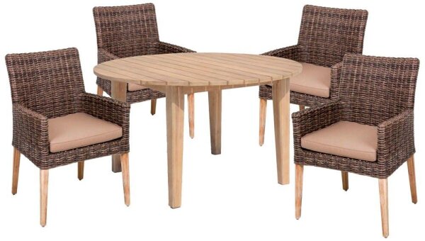 Garden Pleasure Sitzgruppe NORVELL/ARVADA, schwarz Kunststoff, Metall, 5-teilig