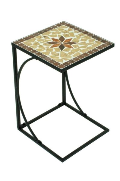 Garden Pleasure Gartentisch AMARILLO braun, ocker, beige quadratisch 35,0 x 35,0 x 53,0 cm