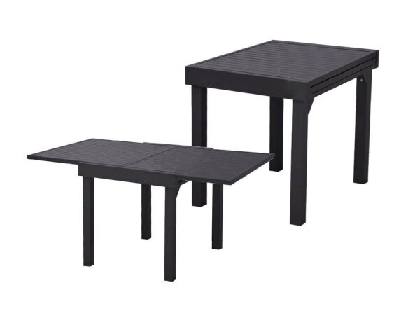 Garden Pleasure Gartentisch ELENA anthrazit quadratisch 65,0 x 65,0 / 130,0 x 75,0 cm