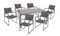 Garden Pleasure Sitzgruppe AVA, silber Kunststoff, Metall, 7-teilig